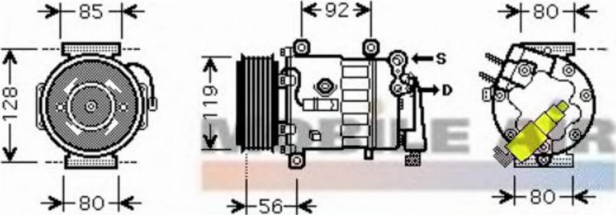 Van Wezel 4000K328 - Компресор, кондиціонер autozip.com.ua