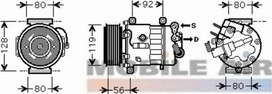 Van Wezel 4000K327 - Компресор, кондиціонер autozip.com.ua