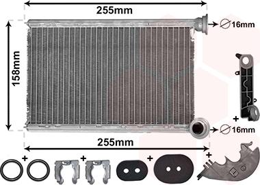 Van Wezel 43006551 - Радиатор отопителя RENAULT MEGANE 11-02 > 09 пр-во Van Wezel autozip.com.ua