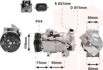 Van Wezel 4300K639 - Компресор, кондиціонер autozip.com.ua