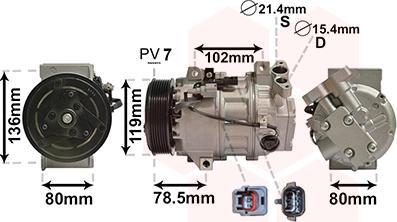 Van Wezel 4300K620 - Компресор, кондиціонер autozip.com.ua