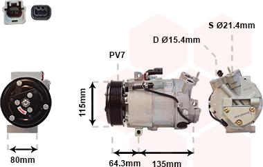 Van Wezel 4300K394 - Компресор, кондиціонер autozip.com.ua