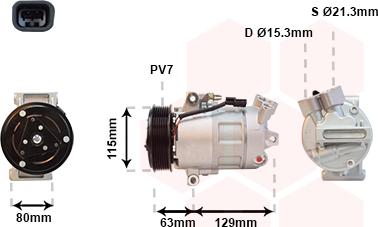 Van Wezel 4300K384 - Компресор, кондиціонер autozip.com.ua