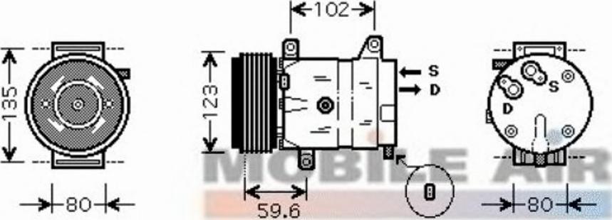 Van Wezel 4300K385 - Компресор, кондиціонер autozip.com.ua