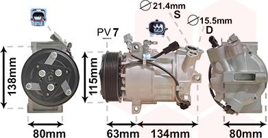 Van Wezel 4301K703 - Компресор, кондиціонер autozip.com.ua