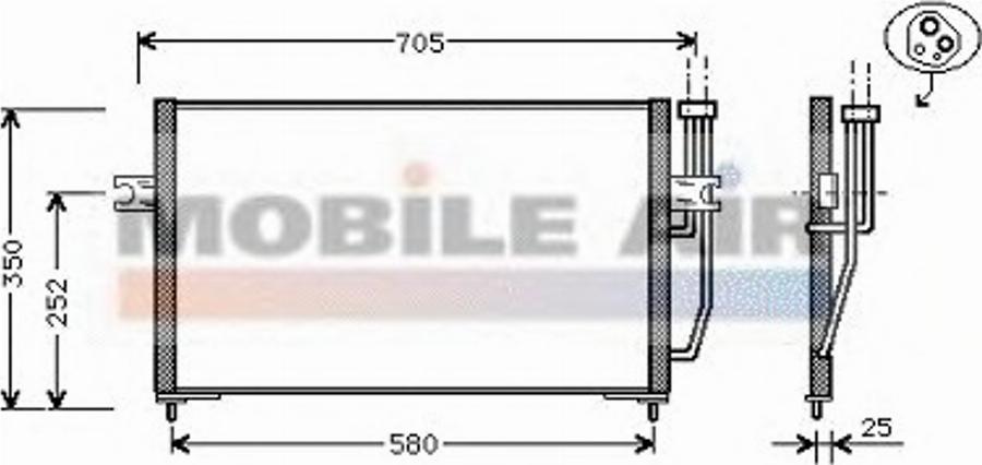 Van Wezel 59005128 - Конденсатор, кондиціонер autozip.com.ua