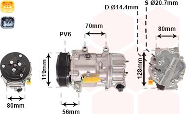 Van Wezel 0900K256 - Компресор, кондиціонер autozip.com.ua