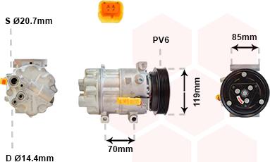 Van Wezel 0900K253 - Компресор, кондиціонер autozip.com.ua