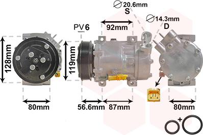 Van Wezel 0900K238 - Компресор, кондиціонер autozip.com.ua