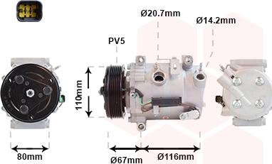 Van Wezel 0901K725 - Компресор, кондиціонер autozip.com.ua