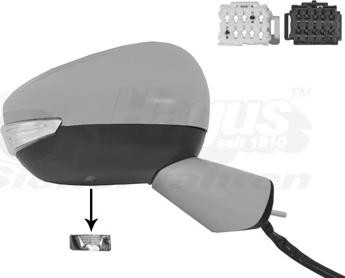 Van Wezel 0980816 - Зовнішнє дзеркало autozip.com.ua