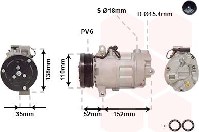 Van Wezel 0600K545 - Компресор, кондиціонер autozip.com.ua