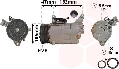 Van Wezel 0600K076 - Компресор, кондиціонер autozip.com.ua