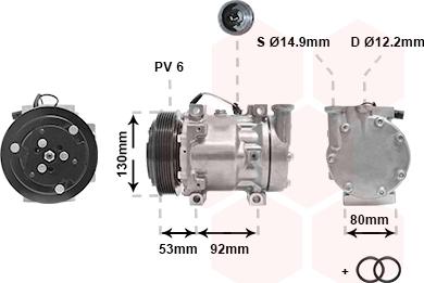 Van Wezel 0100K009 - Компресор, кондиціонер autozip.com.ua