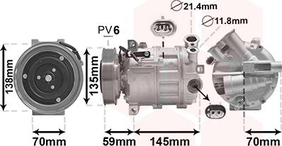 Van Wezel 0100K145 - Компресор, кондиціонер autozip.com.ua