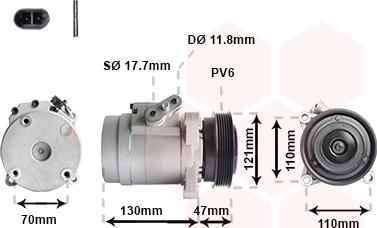 Van Wezel 0800K036 - Компресор, кондиціонер autozip.com.ua