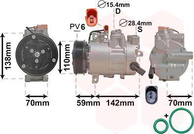 Van Wezel 0300K402 - Компресор, кондиціонер autozip.com.ua