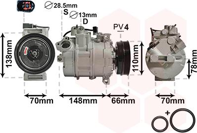 Van Wezel 0300K226 - Компресор, кондиціонер autozip.com.ua