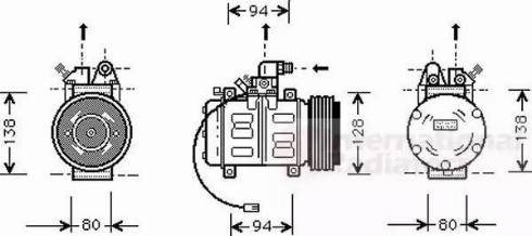 Van Wezel 0300K182 - Компресор, кондиціонер autozip.com.ua