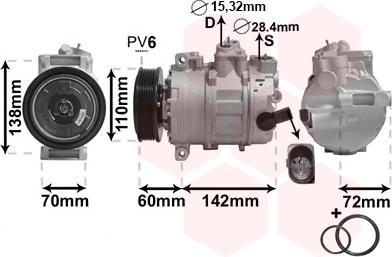 Van Wezel 0300K344 - Компресор, кондиціонер autozip.com.ua