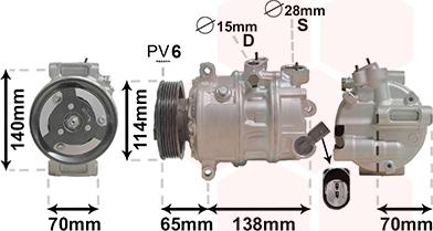 Van Wezel 0301K709 - Компресор, кондиціонер autozip.com.ua