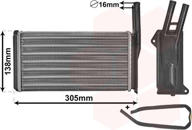 Van Wezel 18006093 - Радиатор отопителя FORD пр-во Van Wezel autozip.com.ua