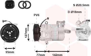 Van Wezel 1800K469 - Компресор, кондиціонер autozip.com.ua