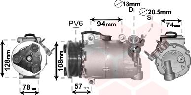 Van Wezel 1800K482 - Компресор, кондиціонер autozip.com.ua