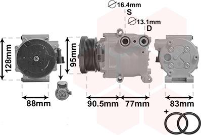 Van Wezel 1800K434 - Компресор, кондиціонер autozip.com.ua