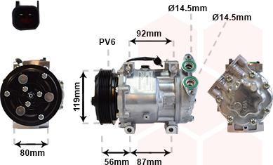 Van Wezel 1800K431 - Компресор, кондиціонер autozip.com.ua