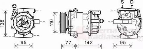 Van Wezel 1800K470 - Компресор, кондиціонер autozip.com.ua