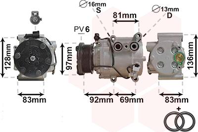 Van Wezel 1800K171 - Компресор, кондиціонер autozip.com.ua