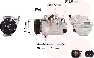 Van Wezel 1801K705 - Компресор, кондиціонер autozip.com.ua