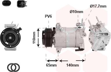 Van Wezel 1801K732 - Компресор, кондиціонер autozip.com.ua