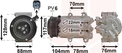 Van Wezel 1801K728 - Компресор, кондиціонер autozip.com.ua