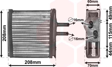 Van Wezel 17006150 - Теплообмінник, опалення салону autozip.com.ua