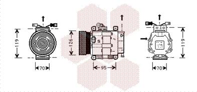 Van Wezel 1700K063 - Компресор, кондиціонер autozip.com.ua