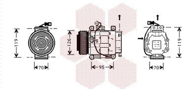 Van Wezel 1700K042 - Компресор, кондиціонер autozip.com.ua