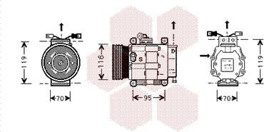 Van Wezel 1700K081 - Компресор, кондиціонер autozip.com.ua