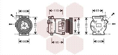 Van Wezel 1700K035 - Компресор, кондиціонер autozip.com.ua