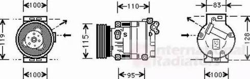 Van Wezel 1700K033 - Компресор, кондиціонер autozip.com.ua