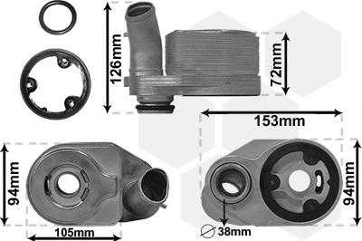 Van Wezel 17013703 - Масляний радіатор, рухове масло autozip.com.ua