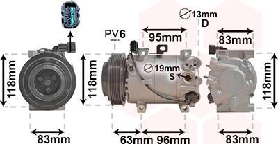 Van Wezel 8300K282 - Компресор, кондиціонер autozip.com.ua