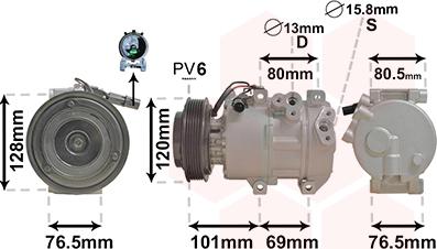 Van Wezel 8301K703 - Компресор, кондиціонер autozip.com.ua