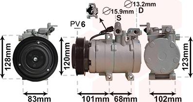 Van Wezel 8200K123 - Компресор, кондиціонер autozip.com.ua