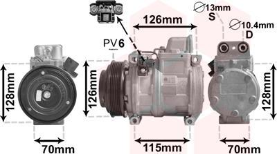 Van Wezel 3000K087 - Компресор, кондиціонер autozip.com.ua