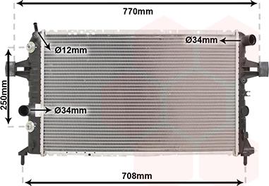 Van Wezel 37002329 - Радиатор охлаждения OPEL ASTRA G 98- 2.0 TD пр-во Van Wezel autozip.com.ua