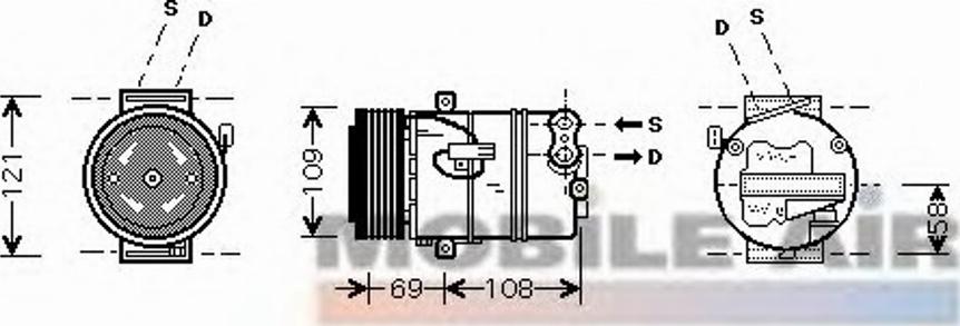 Van Wezel 3700K445 - Компресор, кондиціонер autozip.com.ua