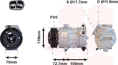 Van Wezel 3700K419 - Компресор, кондиціонер autozip.com.ua