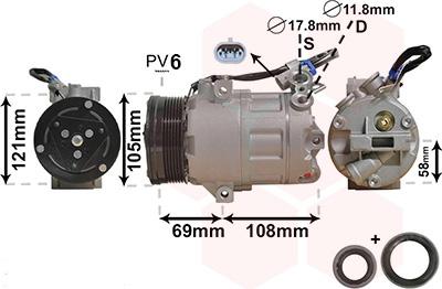 Van Wezel 3700K438 - Компресор, кондиціонер autozip.com.ua